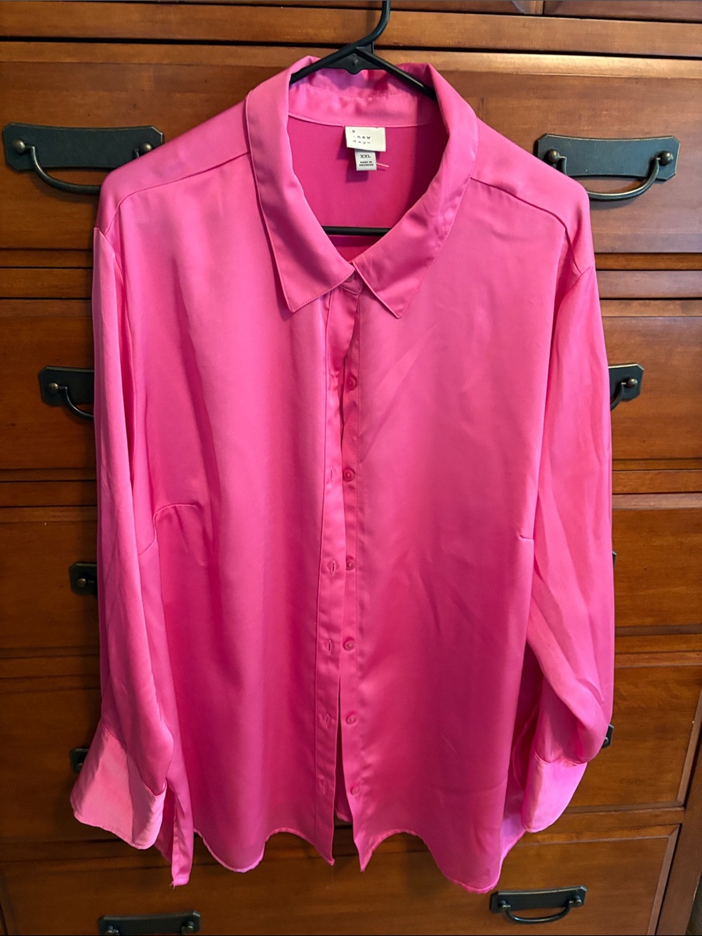 a new day Hot Pink Women's Button-Down Shirt